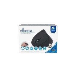 MediaRange Wireless 6-button ergonomic mouse with optical sensor for left-handers, black