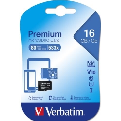 Memory Card Verbatim Premium MicroSDHC, 16GB, Class 10