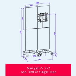 OMB MOVYALL - stand mobil pentru VIDEOWALL, 2x2 single, portrait