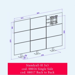 OMB STANDYALL - stand fix pentru VIDEOWALL, 3x3 single, landscape