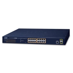 Planet IPv6/IPv4, 16-Port Managed 802.3at POE+ Gigabit Ethernet Switch + 2-Port 100/1000X SFP (220W)