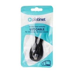 PLATINET CABLE BRAIDED USB-C TO USB-C 3A 60W 1M BLACK