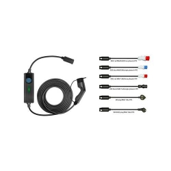 PLATINET EV MOBILE ELECTRIC CAR CHARGING STATION 6M CABLE TYPE2 6 ADAPTERS 16/32A 16 kW CHARGER [45802]