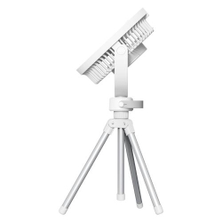 PLATINET Rechargeable Desk Fan, 2×1200 mAh Battery, LED Light, Tripod Stand