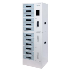 Power Technologies SC-Locker-12, 12 Bay Charging Locker with RFID Lock & Contact-less Access (LKR-SC-B12R-E)