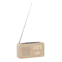 TNB FM LED alarm clock radio in wood finish