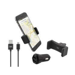 TNB PACK w/2USB car charger + air vent holder + micro USB cable