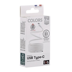 TNB USB-C/USB-C cable 1.5m magnetic sheath - White