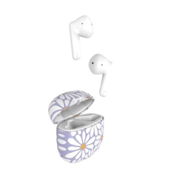 TNB XCLUSIV'- TWS FLOWER Earphones with Charging case - white and purple