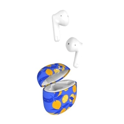 TNB XCLUSIV'- TWS LEMON Earphones with Charging case - Blue and Yellow