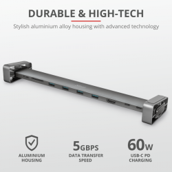 TRUST Dalyx Aluminium 10-in-1 USB-C Multi-port Dock