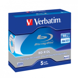 Verbatim  BLU RAY DL 6X 50GB 5 Pack case