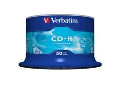 Verbatim  CD-R 52X 700MB SPINDLE 50PK EXTRA PROT.