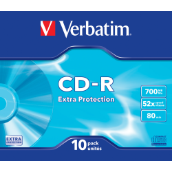 VERBATIM CD-R 700MB 52X EXTRA PROT SURFACE Slim Case10