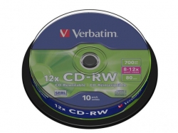 Verbatim  CDRW 8-12X 10PK SPINDLE DLP