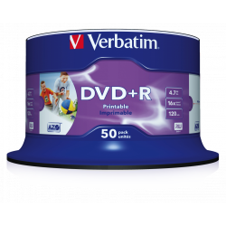 Verbatim DVD+R 16X 4.7GB SPINDLE 50 NON-ID PRINTABLE