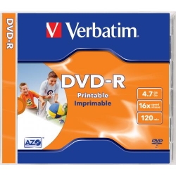 Verbatim DVD-R AZO 16X 4.7GB WIDE PRINTABLE SURFACE Jewel Case