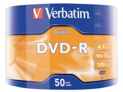 VERBATIM DVD-R DATALIFE 16X 4.7GB SHRINK 50