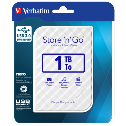 VERBATIM HDD Portable USB 3.0 1TB White