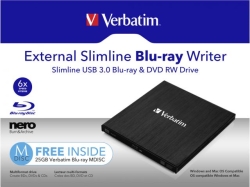Verbatim Mobile Blu-ray ReWriter USB 3.0, incl. sw, Mdisc suppor
