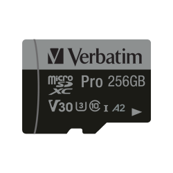 Verbatim Pro microSDXC U3 256GB with adapter