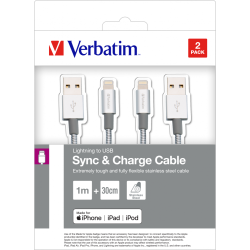 Verbatim Sync&Charge Stainless Steel USB C To USB C 3.1 30 cm
