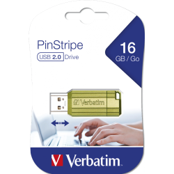 VERBATIM USB 2.0 DRIVE 16GB  PINSTRIPE GREEN