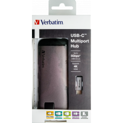 Verbatim USB-C ADAPTER USB 3.1 GEN 1/USB 3.0x3/HDMI/SDHC/MICROSDHC/RJ45
