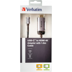 Verbatim USB-C TO HDMI 4K ADAPTER - USB 3.1 GEN 1/HDMI 1.5M cable