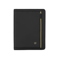 Wenger Amelie Women’s Zippered Padfolio with Tablet Pocket Black
