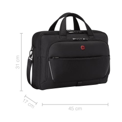 Wenger, Meteor Brief, 16” - 17'' Laptop Briefcase with Tablet Pocket, Black