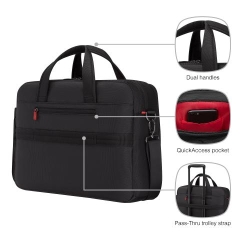 Wenger, Meteor Brief, 16” - 17'' Laptop Briefcase with Tablet Pocket, Black