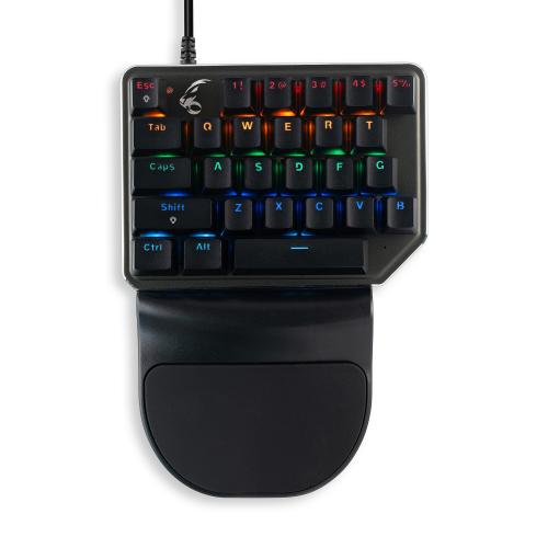 MediaRange Gaming Series Corded mechanical gaming-keypad with 27 keys and 8 color modes, black/silver