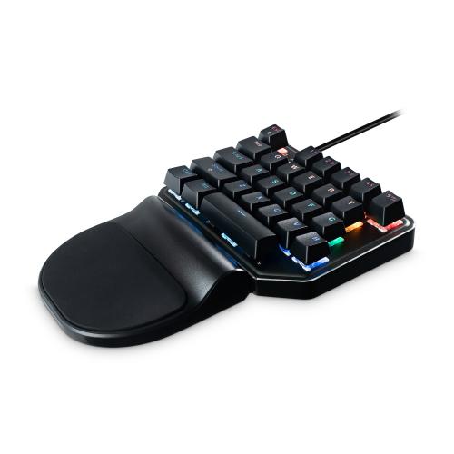 MediaRange Gaming Series Corded mechanical gaming-keypad with 27 keys and 8 color modes, black/silver