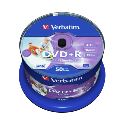 Verbatim DVD+R 16X 4.7GB SPINDLE 50 NON-ID PRINTABLE